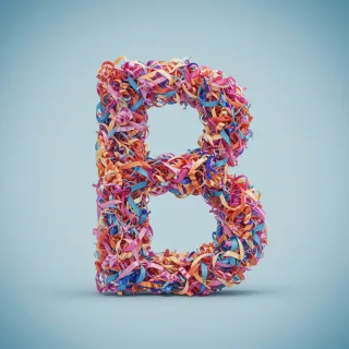 Colored ribbons — letter B (variant 2)