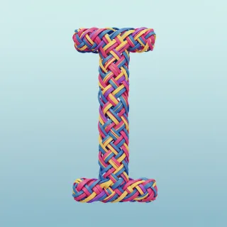 Colored ribbons — letter I (variant 2)