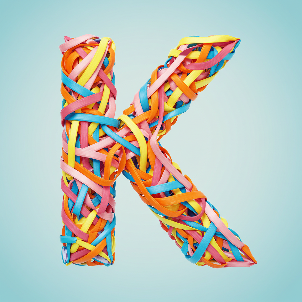 Colored ribbons — letter K