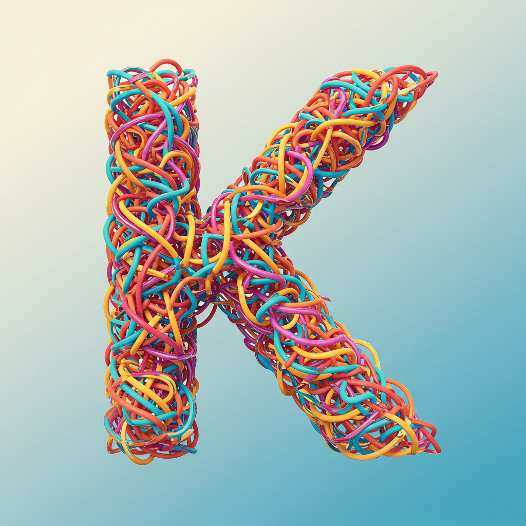 Colored ribbons — letter K (variant 2)