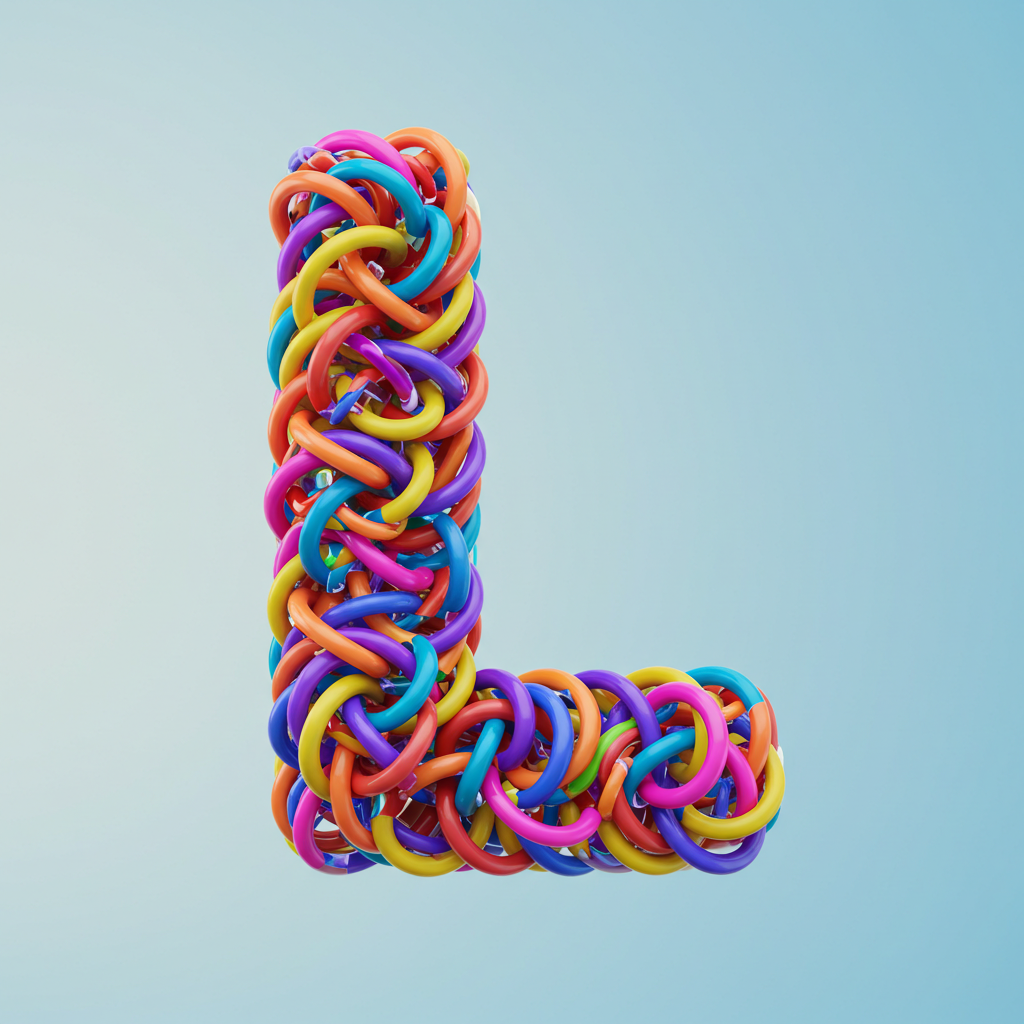 Colored ribbons — letter L