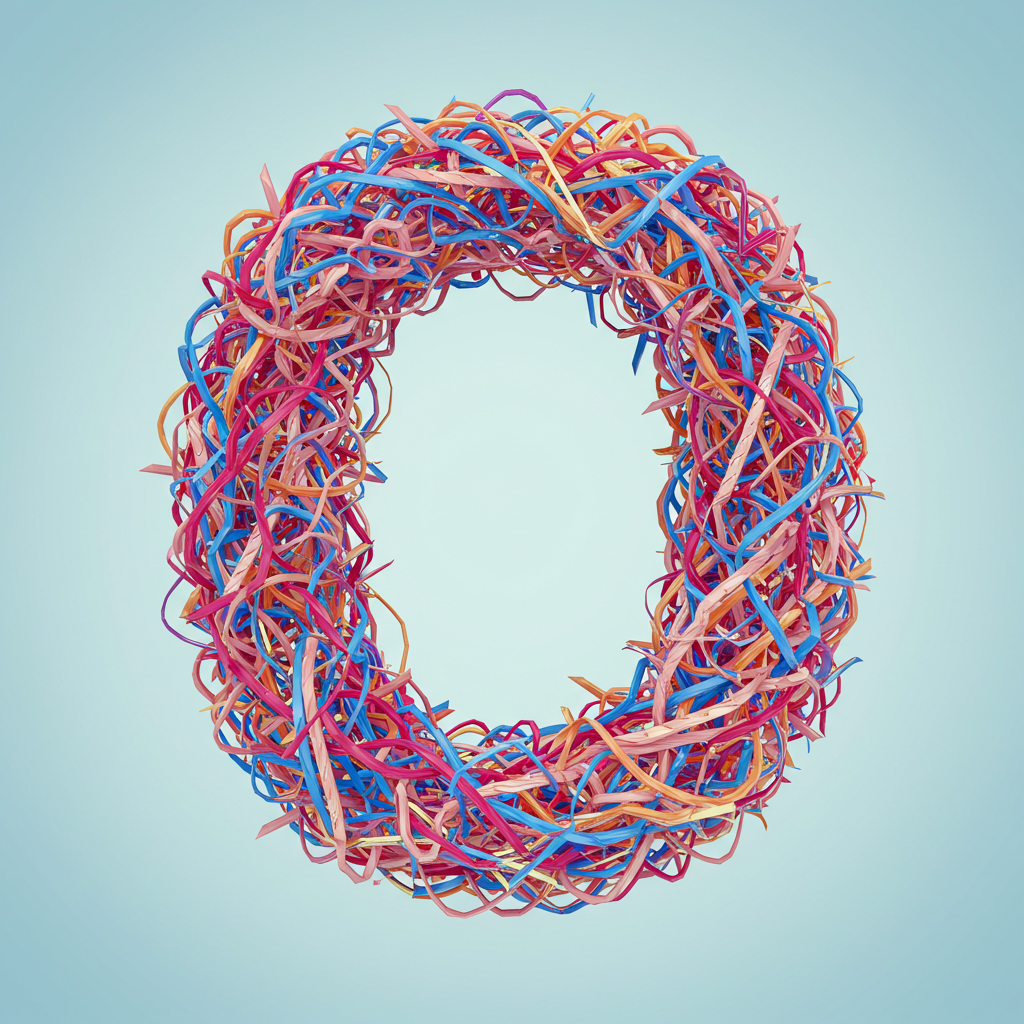 Colored ribbons — letter O