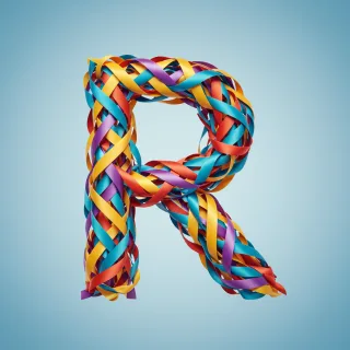 Colored ribbons — letter R (variant 2)