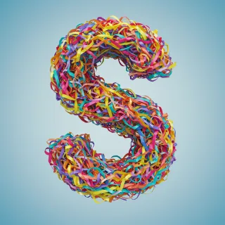 Colored ribbons — letter S (variant 2)