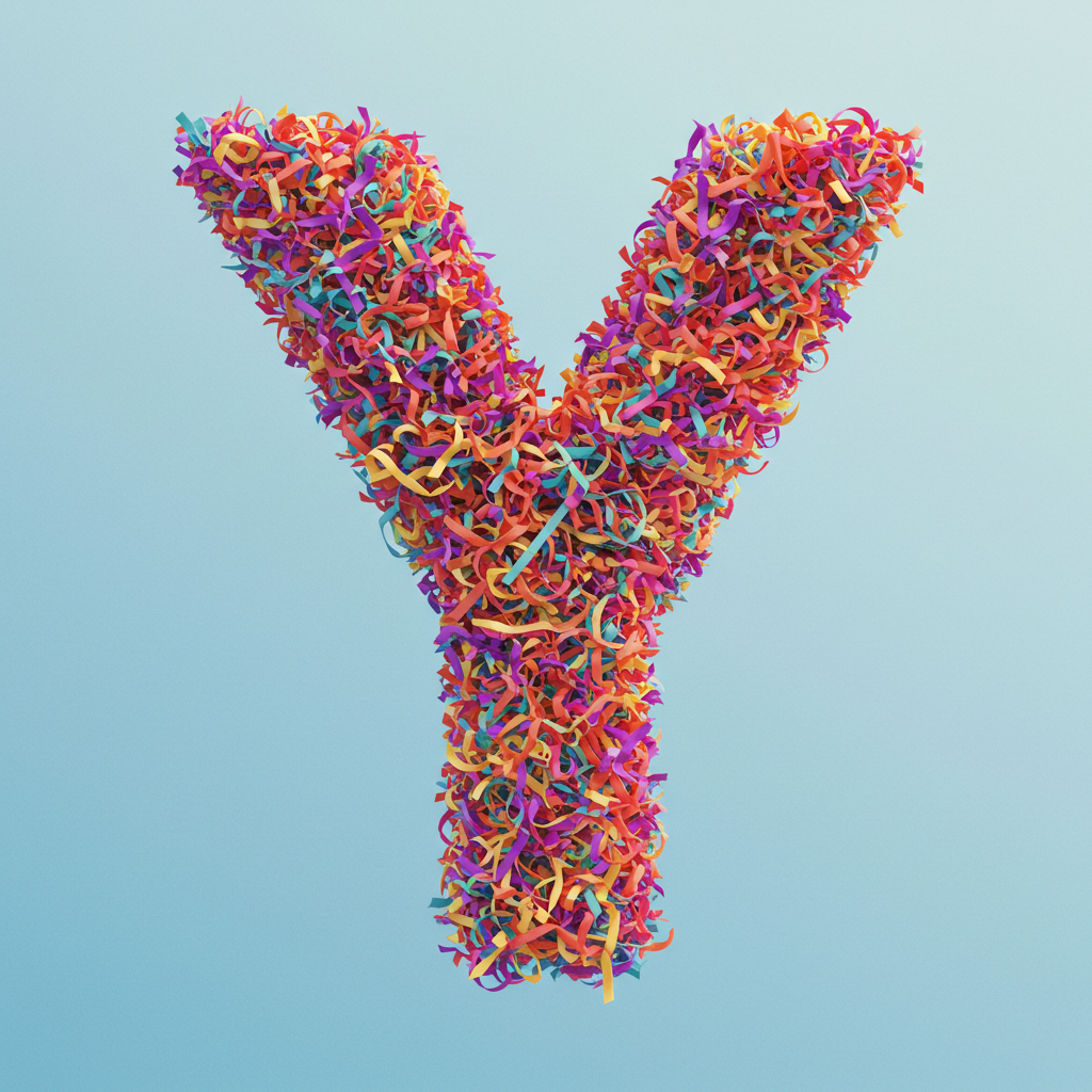 Colored ribbons — letter Y