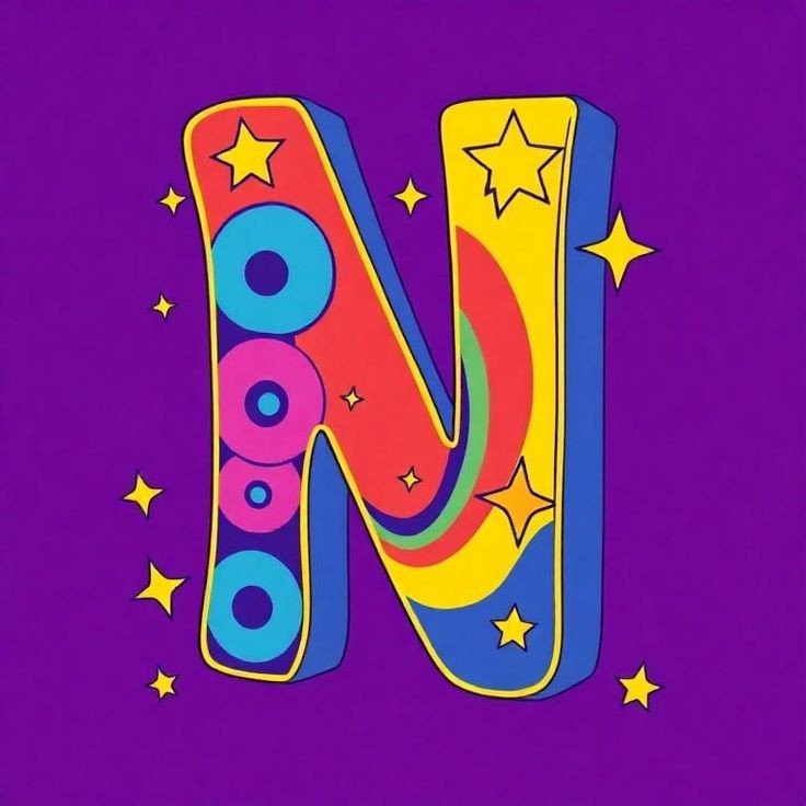 Colorful 4 — letter N