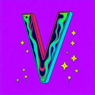 Colorful 4 — letter V