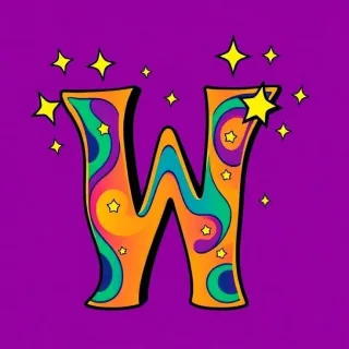Colorful 4 — letter W