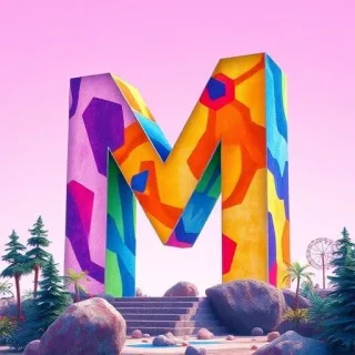 Colorful 5 — letter M