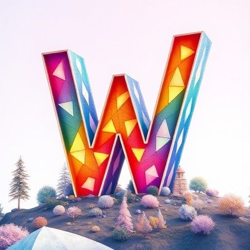 Colorful 5 — letter W