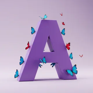 Colorful butterflies — letter A