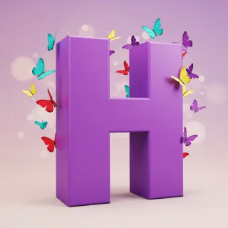 Colorful butterflies — letter H