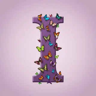 Colorful butterflies — letter I
