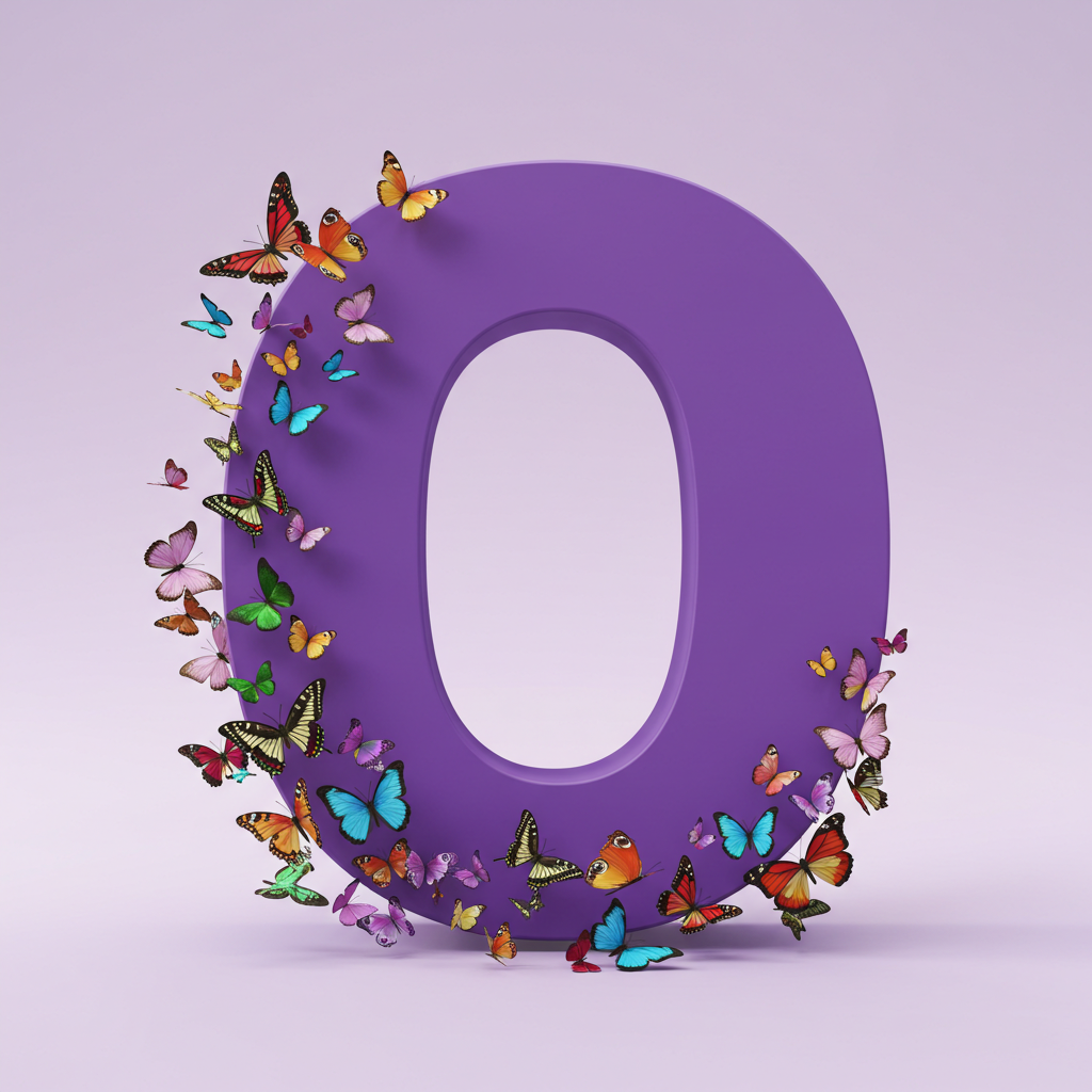 Colorful butterflies — letter O