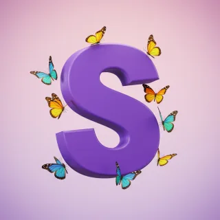 Colorful butterflies — letter S