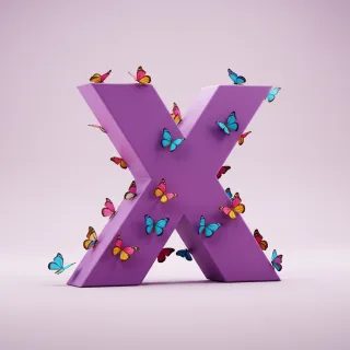 Colorful butterflies — letter X