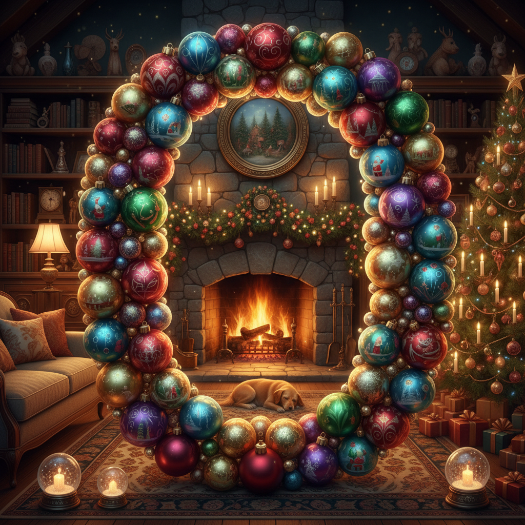 Colorful Christmas baubles — letter O