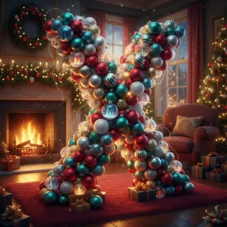 Colorful Christmas baubles — letter X
