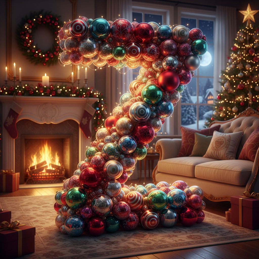 Colorful Christmas baubles — letter Z