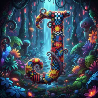 Colorful fabric — letter J