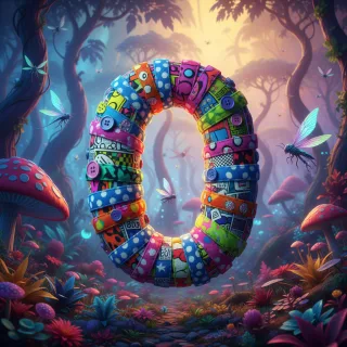 Colorful fabric — letter O