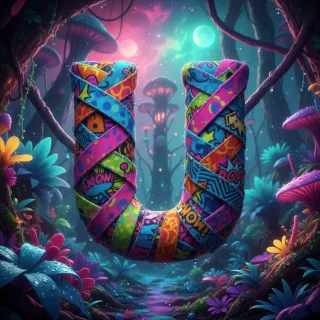 Colorful fabric — letter U