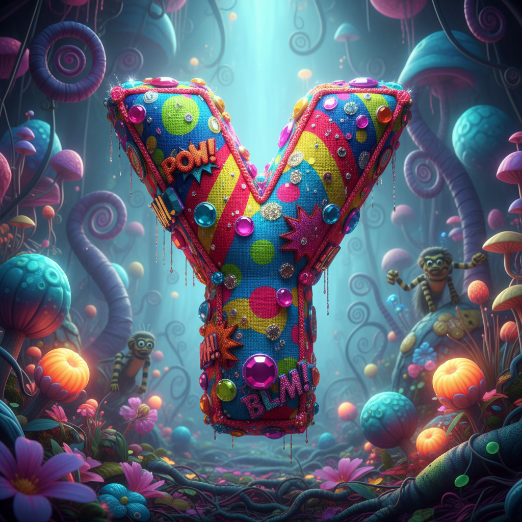 Colorful fabric — letter Y