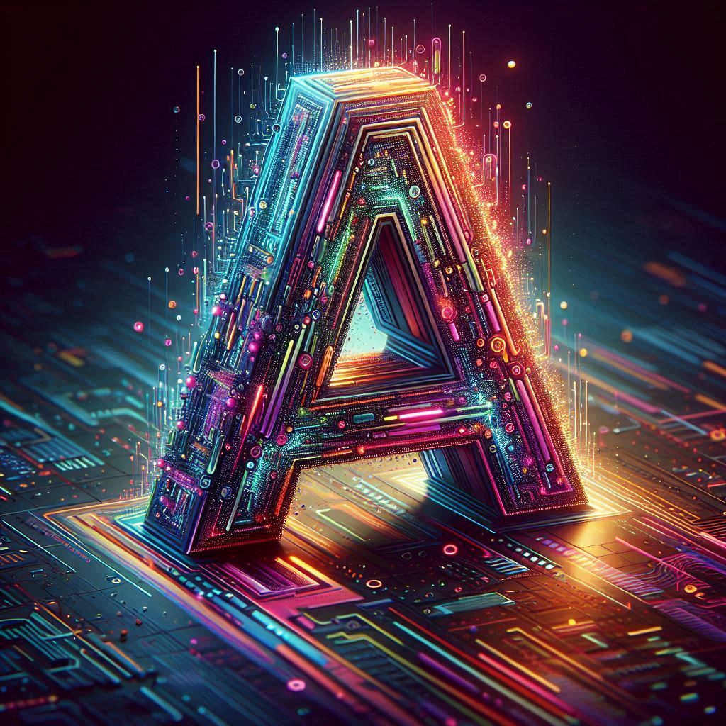 Colorful Matrix 2 — letter A (variant 2)