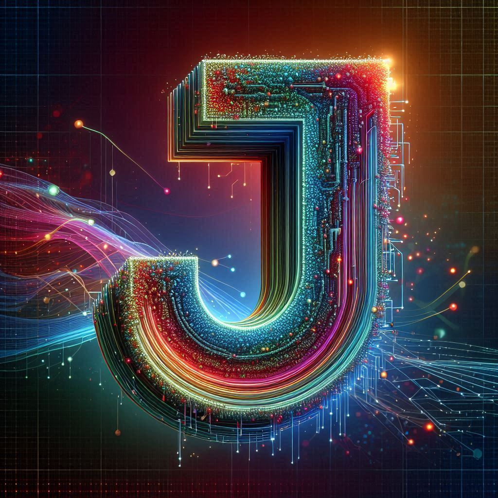 Colorful Matrix 2 — letter J (variant 2)