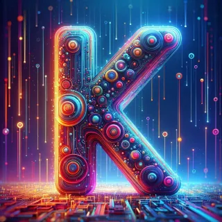 Colorful Matrix 2 — letter K (variant 2)