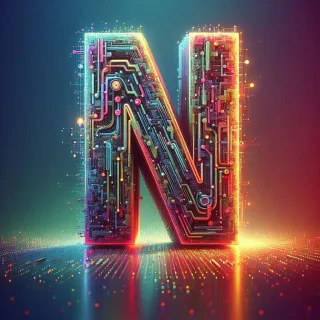 Colorful Matrix 2 — letter N (variant 2)