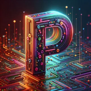 Colorful Matrix 2 — letter P (variant 2)