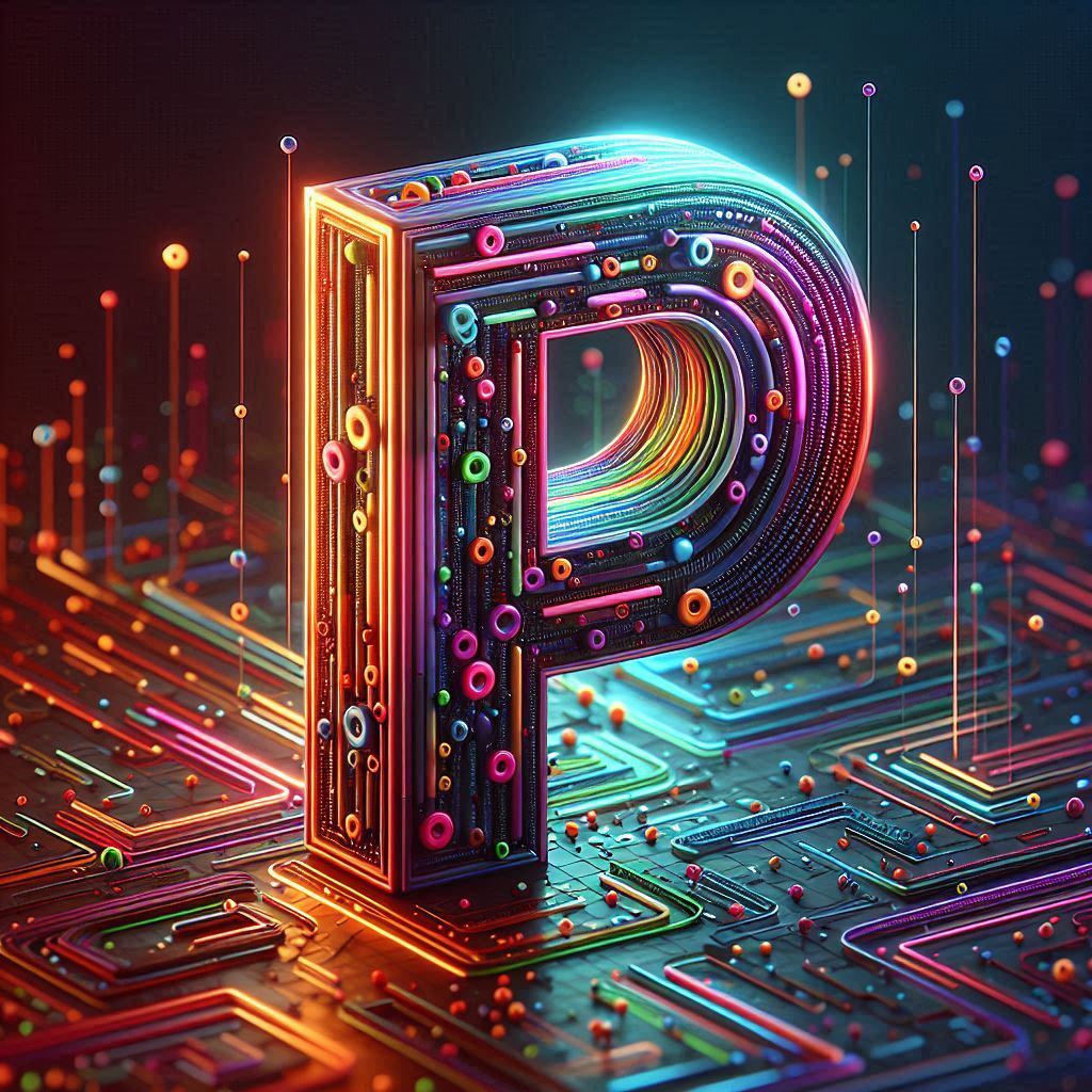 Colorful Matrix 2 — letter P (variant 2)
