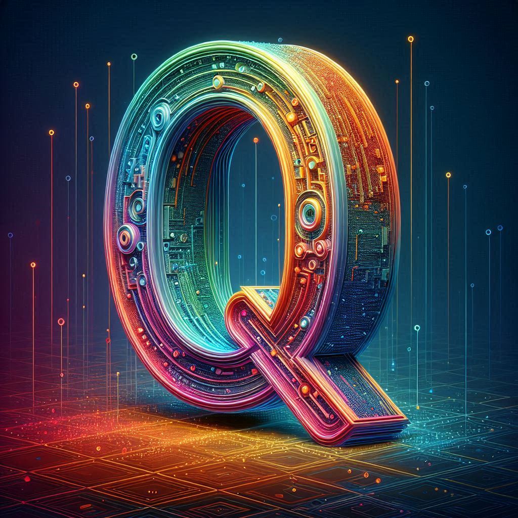 Colorful Matrix 2 — letter Q (variant 2)