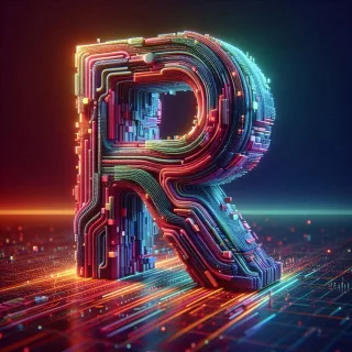 Colorful Matrix 2 — letter R (variant 2)