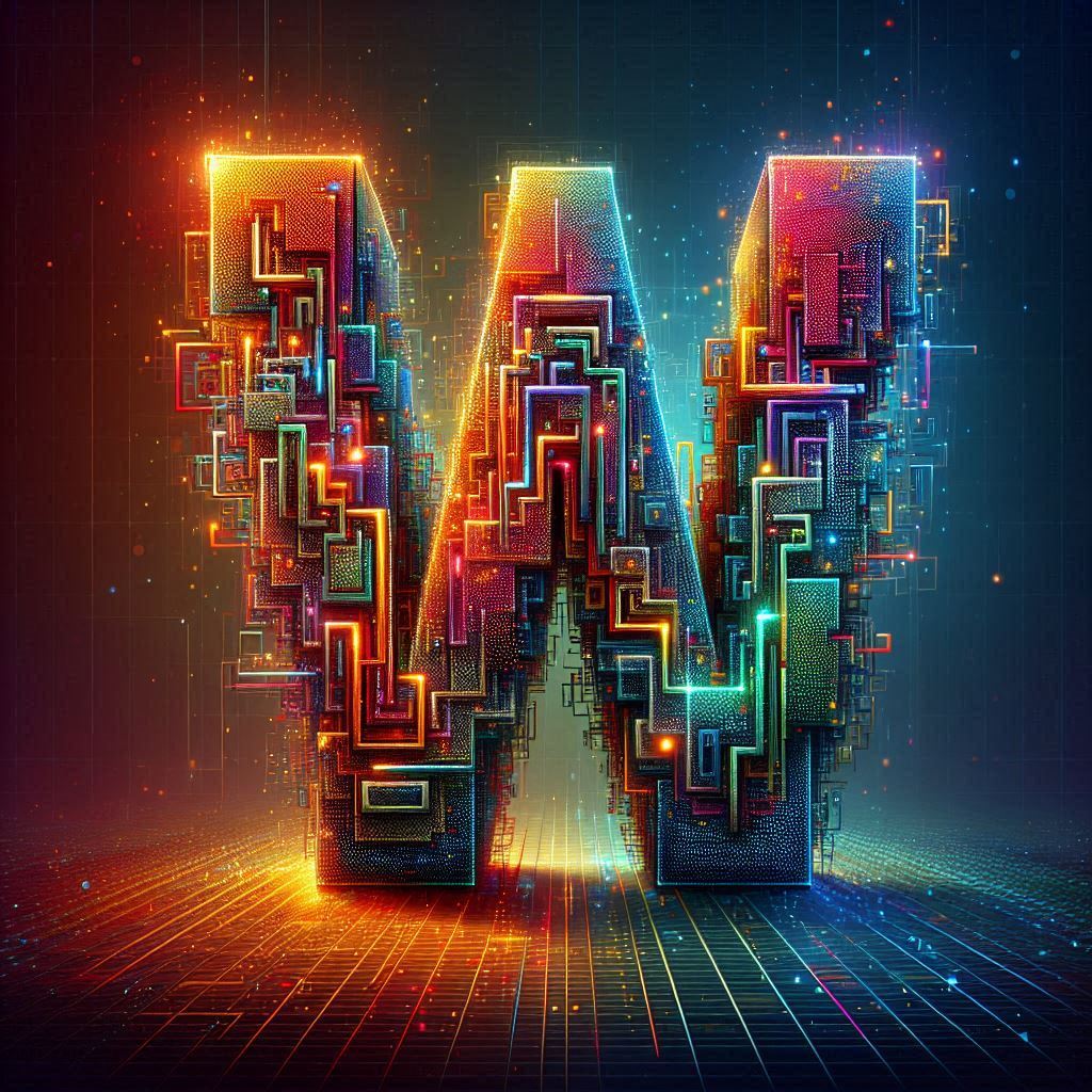 Colorful Matrix 2 — letter W (variant 2)