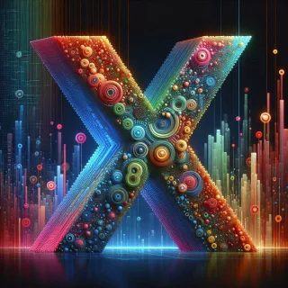 Colorful Matrix 2 — letter X (variant 2)
