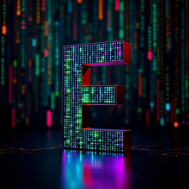 Colorful matrix — letter E