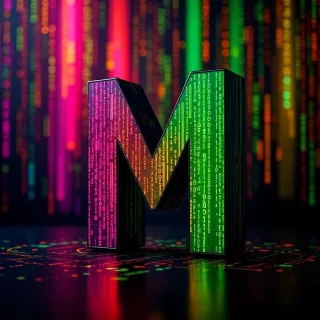 Colorful matrix — letter M