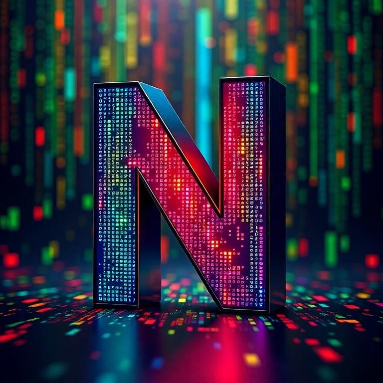 Colorful matrix — letter N