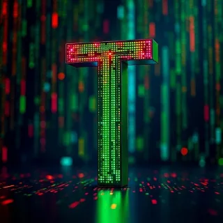 Colorful matrix — letter T