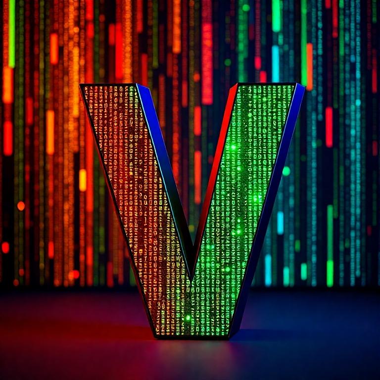 Colorful matrix — letter V