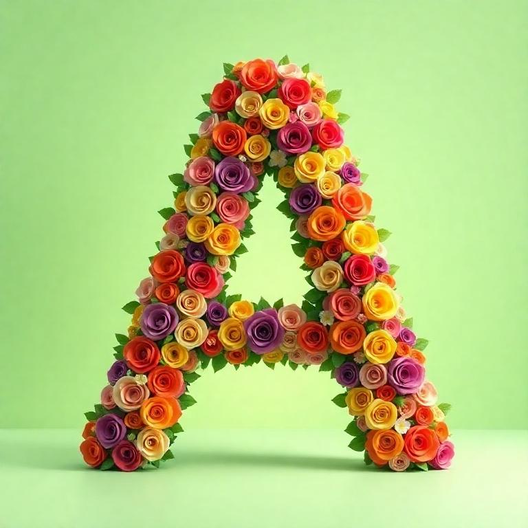 Colorful roses 2 — letter A