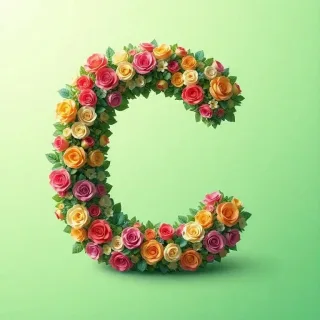 Colorful roses 2 — letter C