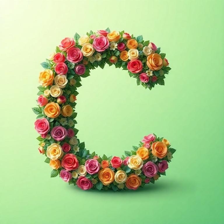 Colorful roses 2 — letter C
