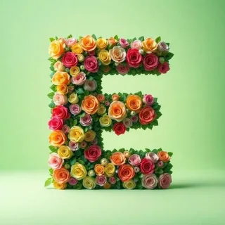 Colorful roses 2 — letter E
