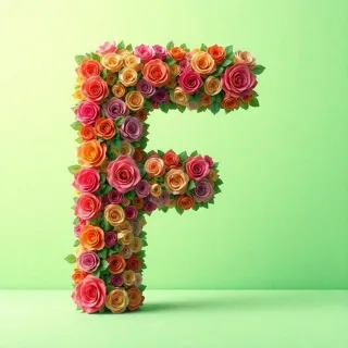 Colorful roses 2 — letter F