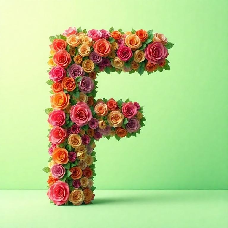 Colorful roses 2 — letter F