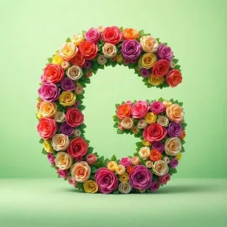 Colorful roses 2 — letter G