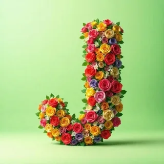 Colorful roses 2 — letter J